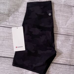 NWT Lululemon Align Bike Shorts 8”Size 4  Heritage Camo Coal Multi Nulu H RISE